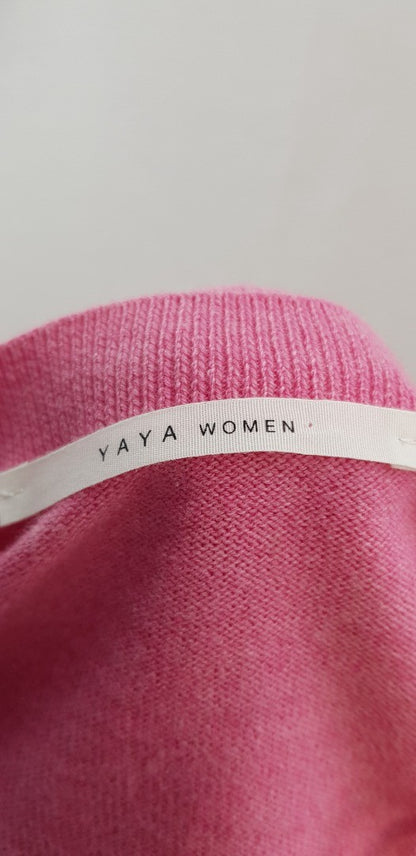 Yaya Women Pink Knit Short Sleeve Top Size S BNWT