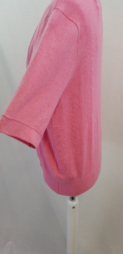 Yaya Women Pink Knit Short Sleeve Top Size S BNWT