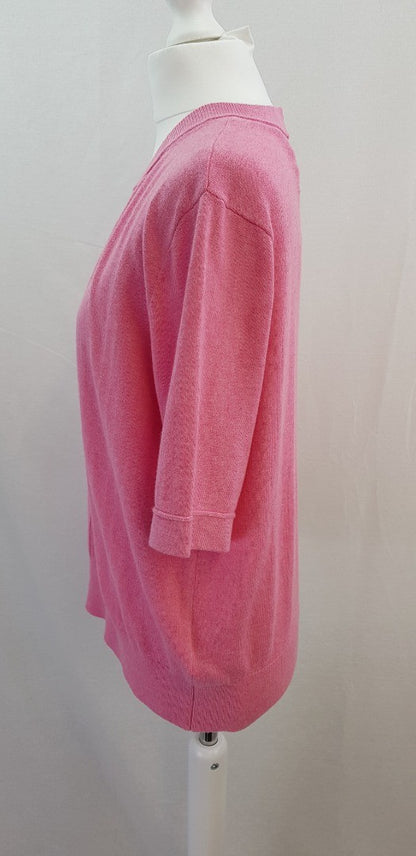 Yaya Women Pink Knit Short Sleeve Top Size S BNWT