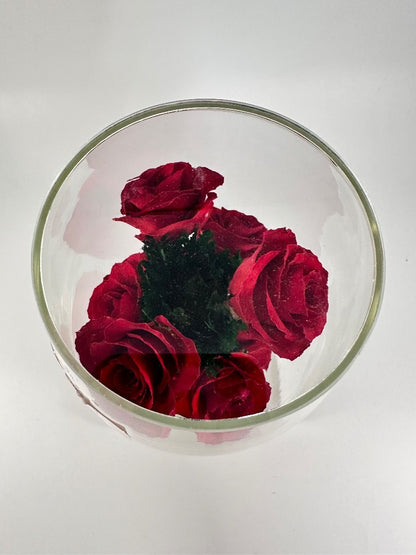 Danbury Mint Real Red Roses with Inscribed Base Excellent Condition