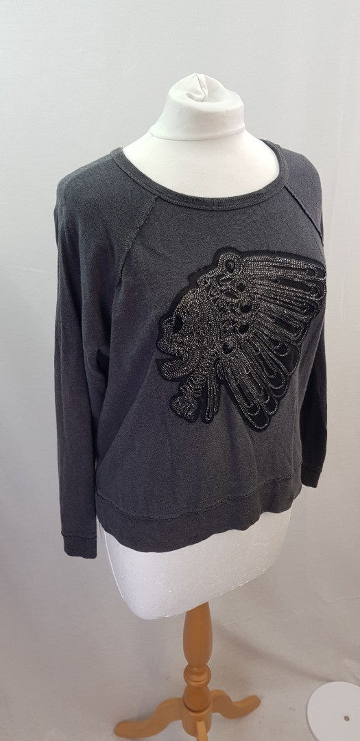 Ralph Lauren Denim & Supply Grey Skull Sweater Size S VGC