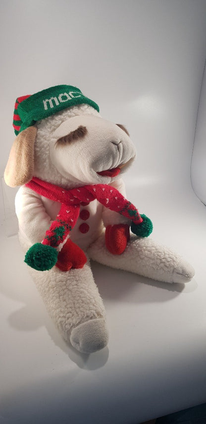 Shari Lewis 14" Xmas Lamb Chop Macys Hat Soft Toy VGC Vintage 1993