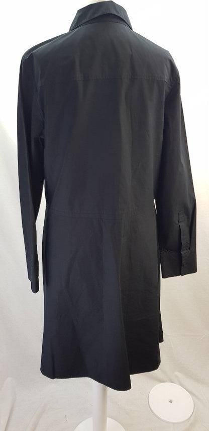 Cos Black Pleated Knee Length Dress Size 12 Excellent Condition