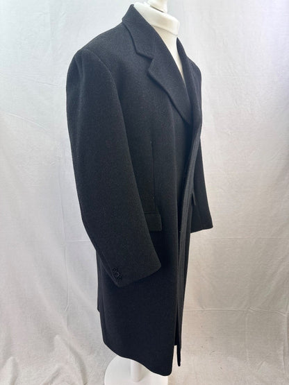 Daniel Hechter Charcoal Wool Mix Long Winter Overcoat Size 40R Excellent Condition