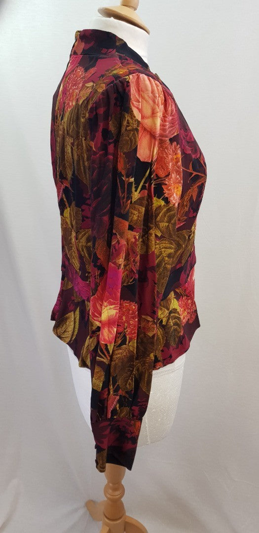 Karen Millen Floral Blouse Back Zip Size 18 BNWT