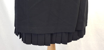 Jigsaw Black Wool Mix Lined Mini Skirt Size 12 Excellent Condition