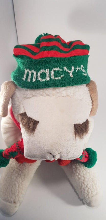 Shari Lewis 14" Xmas Lamb Chop Macys Hat Soft Toy VGC Vintage 1993