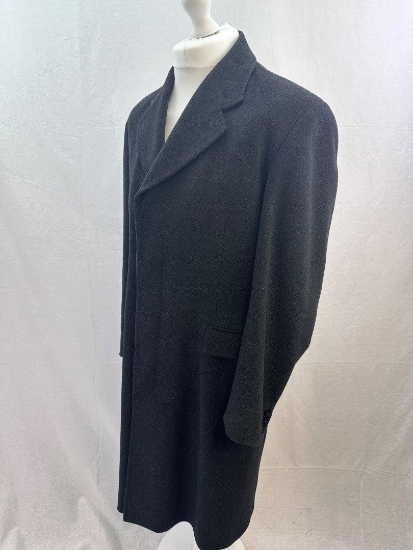 Daniel Hechter Charcoal Wool Mix Long Winter Overcoat Size 40R Excellent Condition