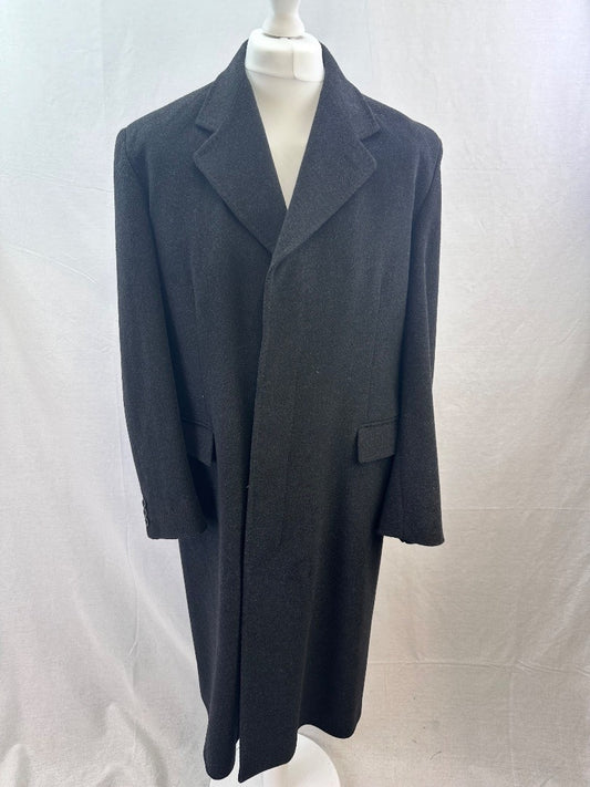 Daniel Hechter Charcoal Wool Mix Long Winter Overcoat Size 40R Excellent Condition