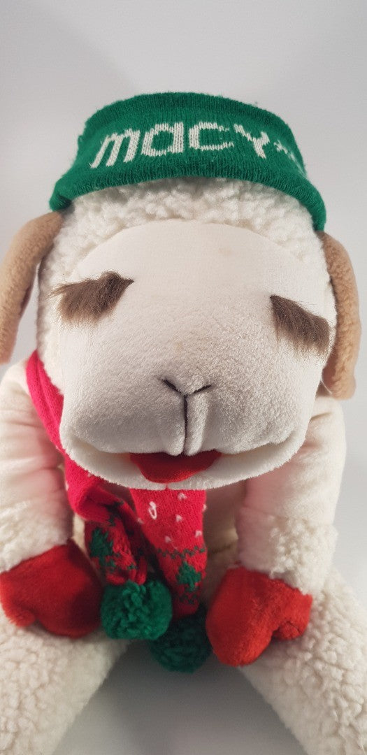 Shari Lewis 14" Xmas Lamb Chop Macys Hat Soft Toy VGC Vintage 1993