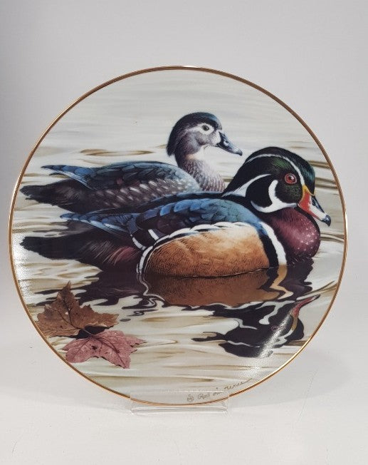 Rod Lawrence American Waterbird Plate Collection - Wood Ducks 3200F VGC