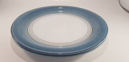 Denby Castile Blue Dinner Plates 10-3/4" Set of 2 Excellent Condition