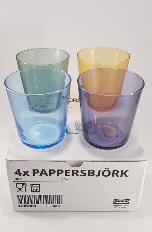 IKEA Pappersbjork Colourful Tumblers 10oz Set of x4 BNIB