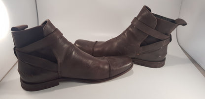 Nichole Farhi Brown Leather Ankle Boots Size 45 UK Size 10.5 VGC