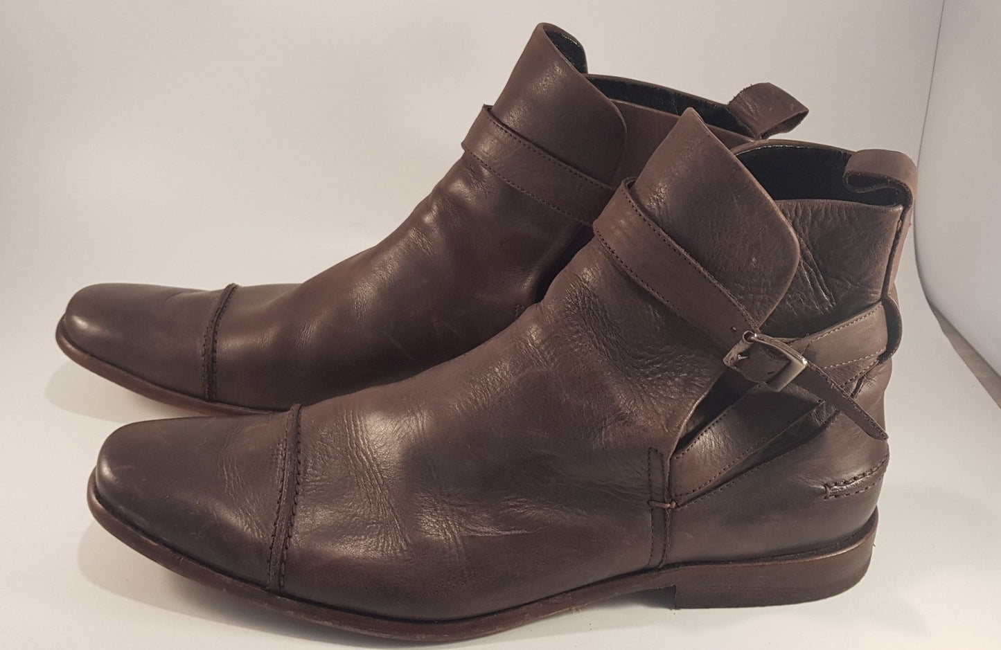 Nichole Farhi Brown Leather Ankle Boots Size 45 UK Size 10.5 VGC