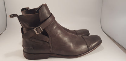 Nichole Farhi Brown Leather Ankle Boots Size 45 UK Size 10.5 VGC