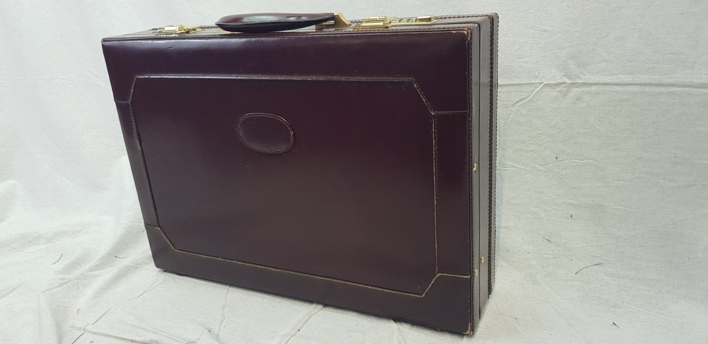 Amiet Red Brown Leather Briefcase Excellent Condition Vintage