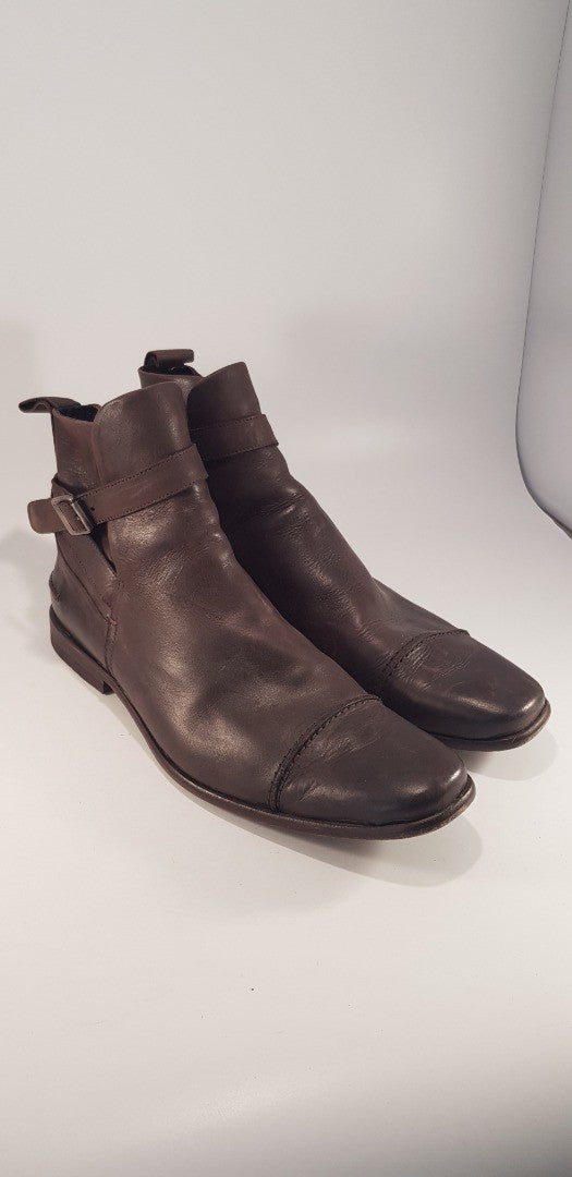 Nichole Farhi Brown Leather Ankle Boots Size 45 UK Size 10.5 VGC