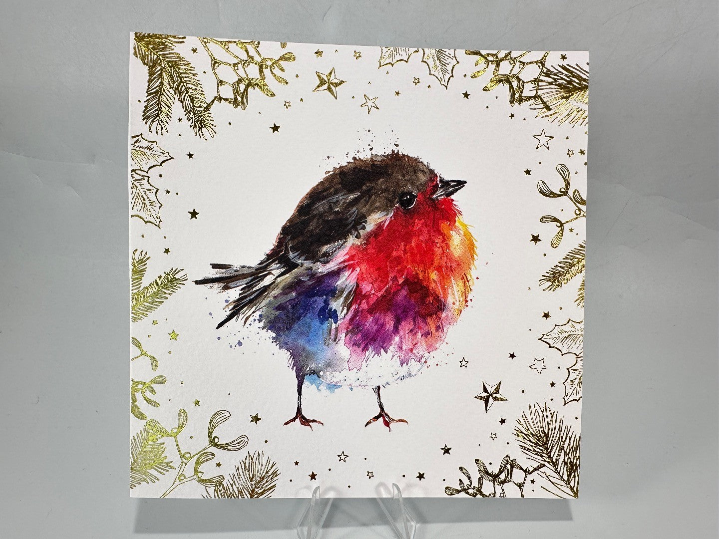 Fluffy Robin Christmas Gold Pack Of 10 Charity Christmas Cards Longfield Hospice