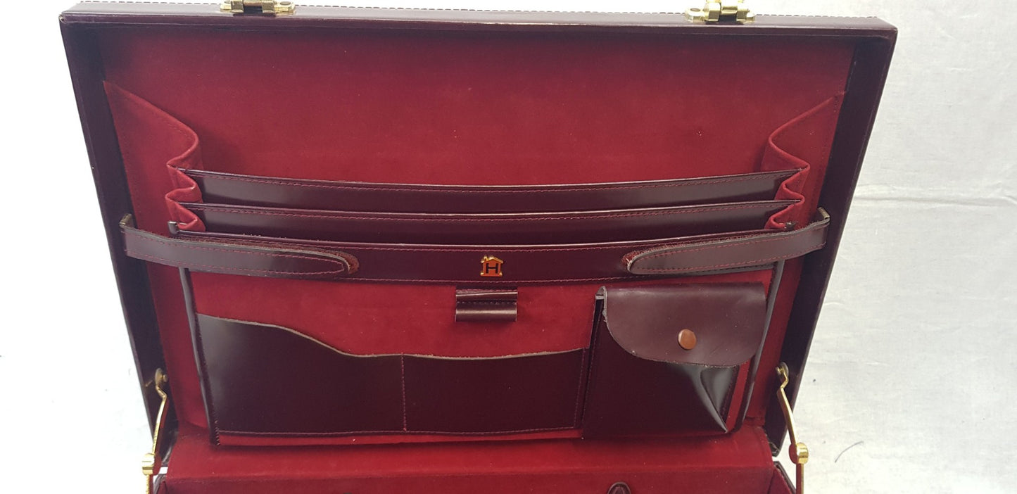 Amiet Red Brown Leather Briefcase Excellent Condition Vintage