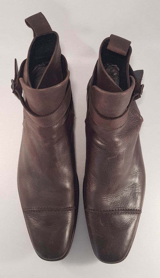 Nichole Farhi Brown Leather Ankle Boots Size 45 UK Size 10.5 VGC