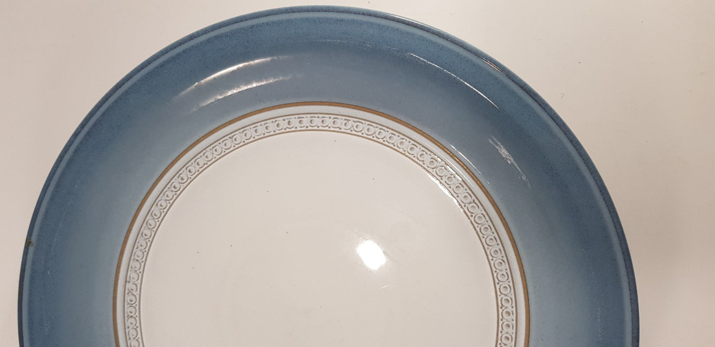 Denby Castile Blue Dinner Plates 10-3/4" Set of 2 Excellent Condition