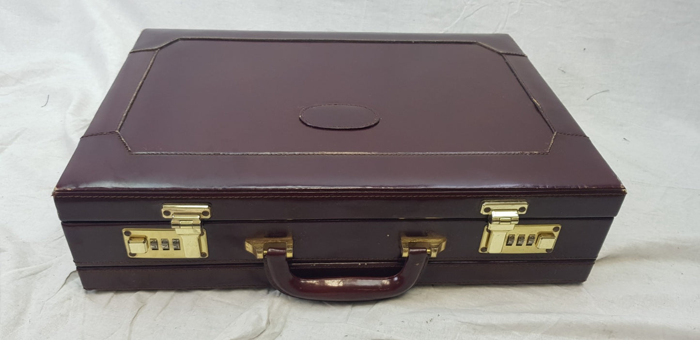 Amiet Red Brown Leather Briefcase Excellent Condition Vintage