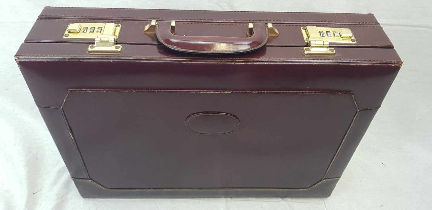 Amiet Red Brown Leather Briefcase Excellent Condition Vintage