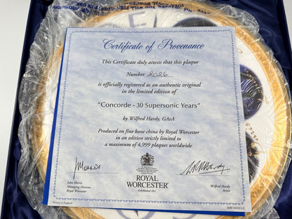 Concord 30 Supersonic Years Plate Royal Worcester Box & Certificate Excellent Condition