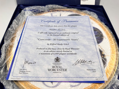 Concord 30 Supersonic Years Plate Royal Worcester Box & Certificate Excellent Condition