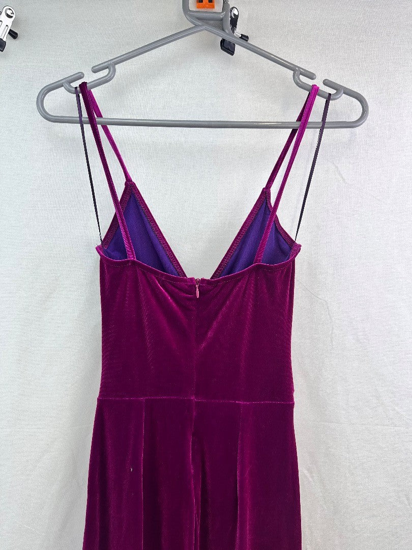 Bershka Pink Velvet Jumpsuit Sleeveless Size S  BNWT