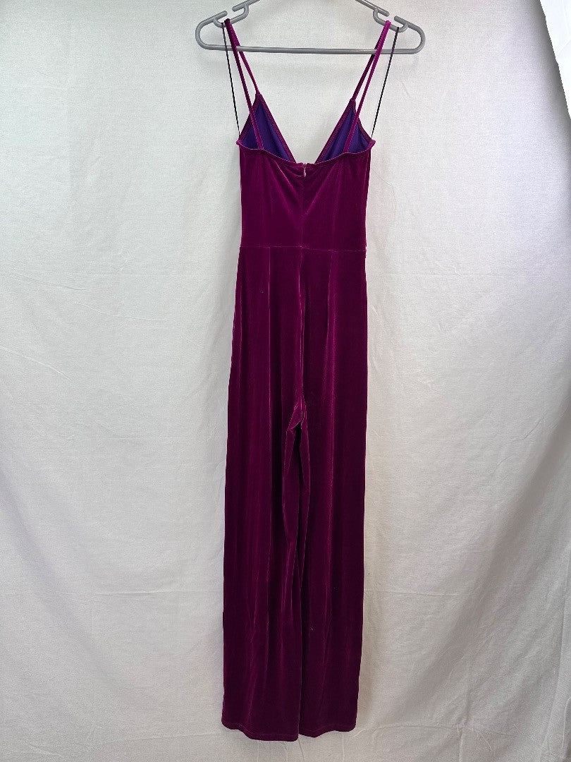 Bershka Pink Velvet Jumpsuit Sleeveless Size S  BNWT