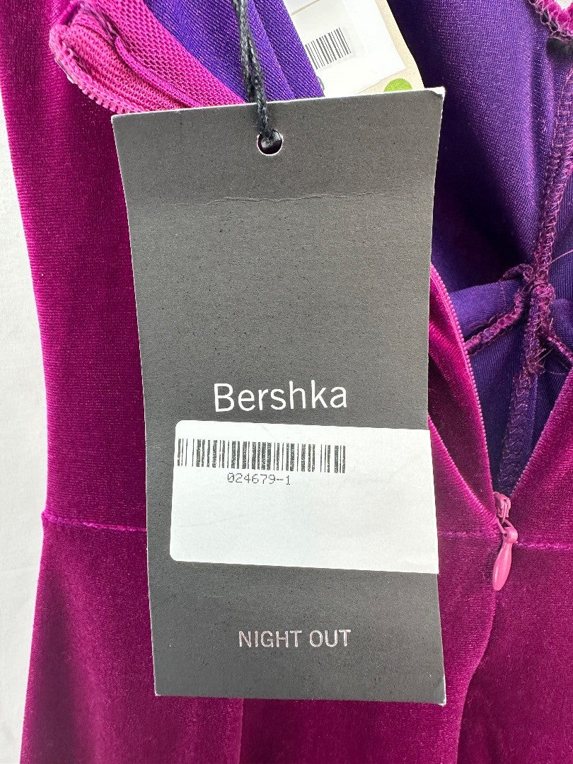 Bershka Pink Velvet Jumpsuit Sleeveless Size S  BNWT