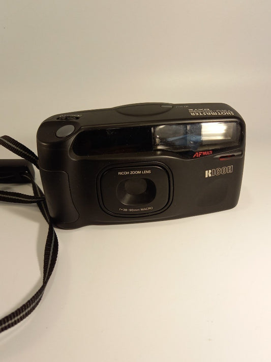 Ricoh Shotmaster Tru Zoom Date 35mm Film Point and Shoot Camera Black Untested