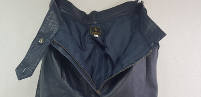 Trussardi Navy Leather Trousers Size 8/10 Euro 44 VGC