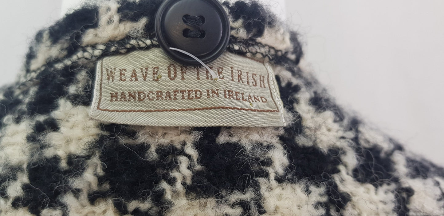 Weave Of The Irish Black White Coatigan Wool Mix Size S/M  VGC