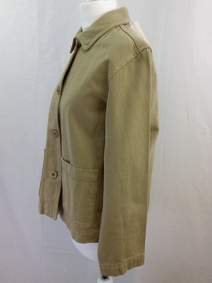 Toast Garment Dyed Workwear Jacket Stone NWT Cotton Button Down Jacket - Size 8