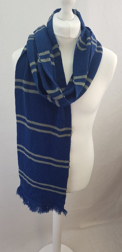 Harry Potter Ravenclaw Hogwarts House Colours Blue Warner Bros Scarf VGC