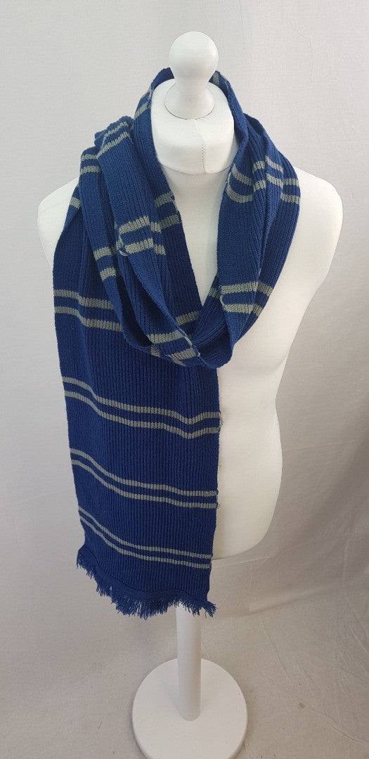 Harry Potter Ravenclaw Hogwarts House Colours Blue Warner Bros Scarf VGC