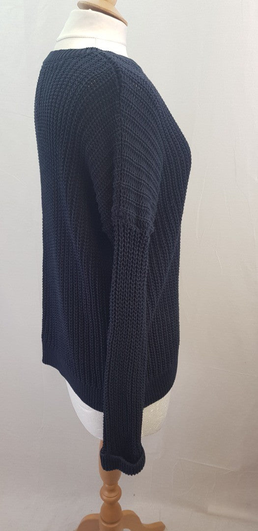 Superdry Navy Cotton Knit Jumper Size 10 Sample Garment Excellent Condition