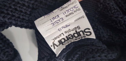 Superdry Navy Cotton Knit Jumper Size 10 Sample Garment Excellent Condition