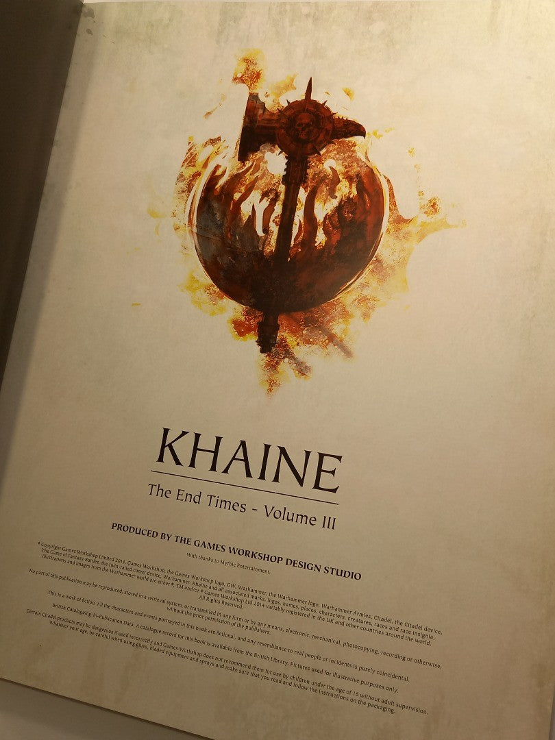 Warhammer Khaine - The End Times Volume III Paperback Book I