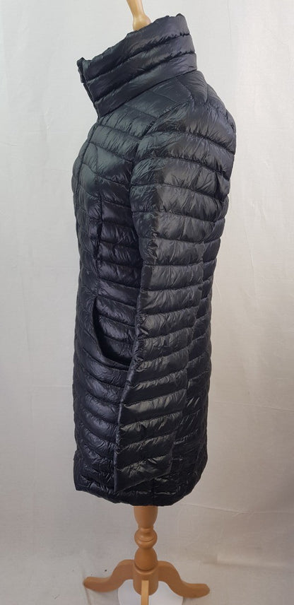 Lululemon Black Knee Length Puffer Coat Hood Size 10 Excellent Condition