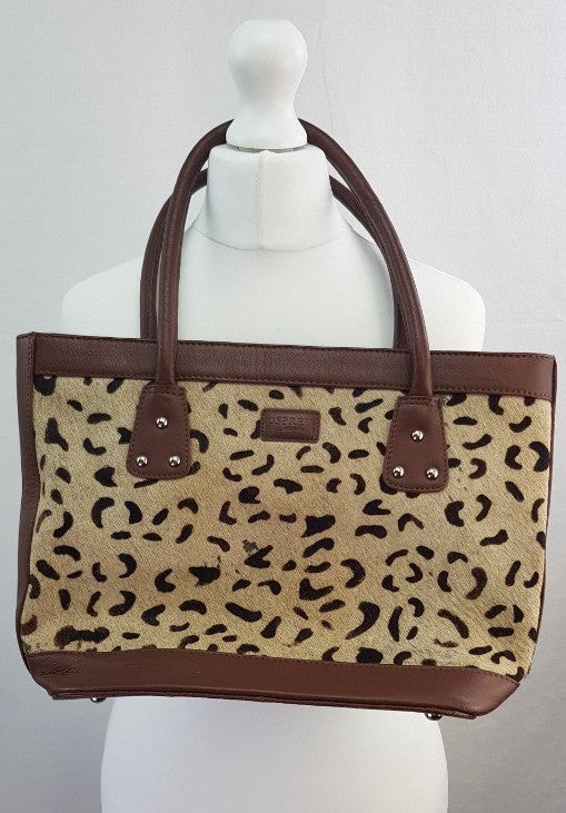 Osprey Animal Print Brown Shoulder Bag Medium Size Excellent Condition