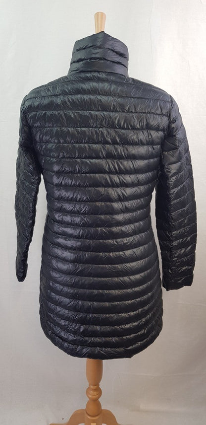 Lululemon Black Knee Length Puffer Coat Hood Size 10 Excellent Condition