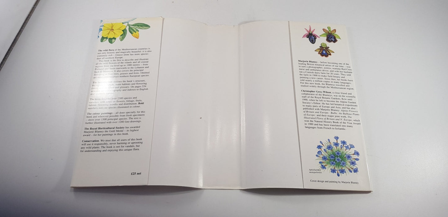 Mediterranean Wild Flowers By Marjorie Blamey & C Grey-Wilson 1993 H/B 1st Ed Ex Co