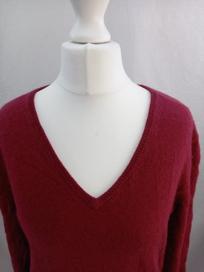 woolovers wool cashmere V neck jumper size S