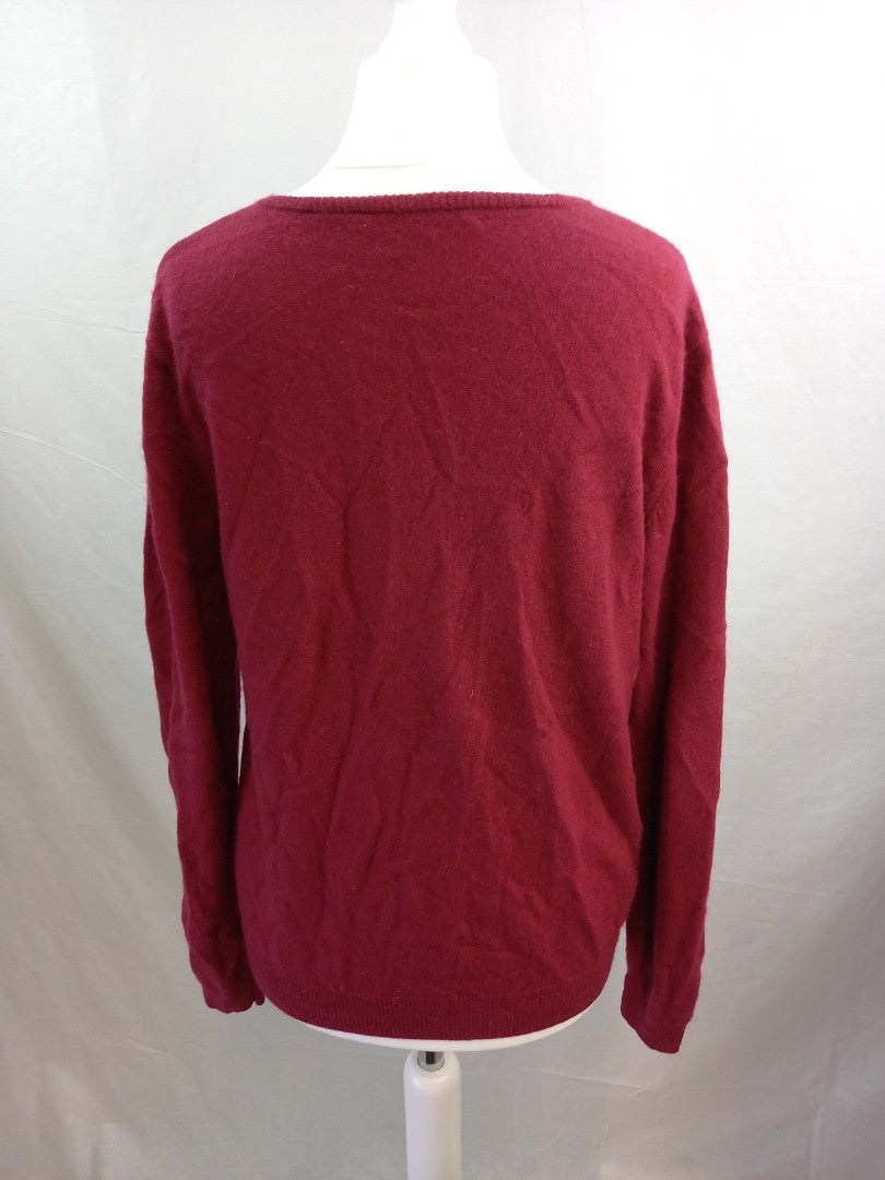 woolovers wool cashmere V neck jumper size S