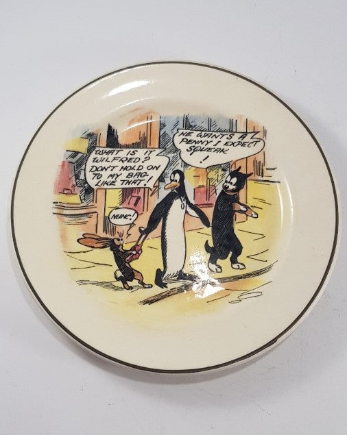 Royal Doulton Daily Mirror Wilfred & Pipsqueak Small Plate 6" Rare Antique 1930s