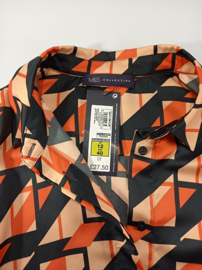 marks spencer navy coral blouse size 12 BNWT